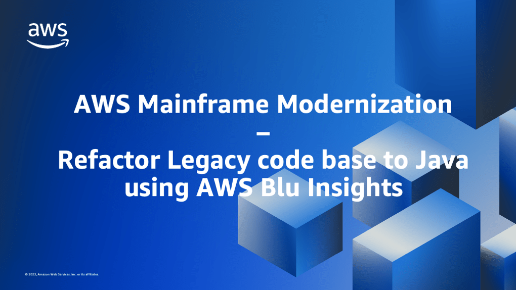 AWS Mainframe Modernization Refactor Legacy code base to Java using