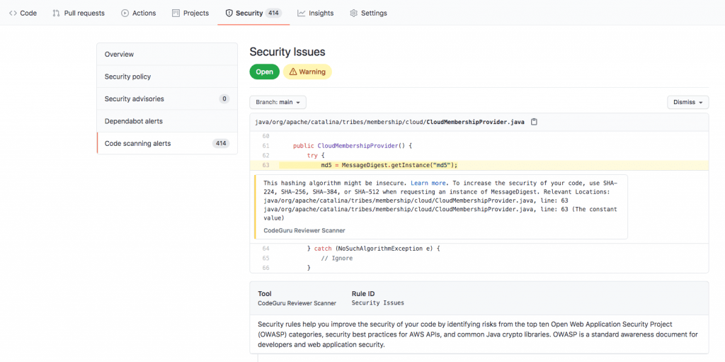Amazon CodeGuru Reviewer Updates New Java Detectors and CI/CD