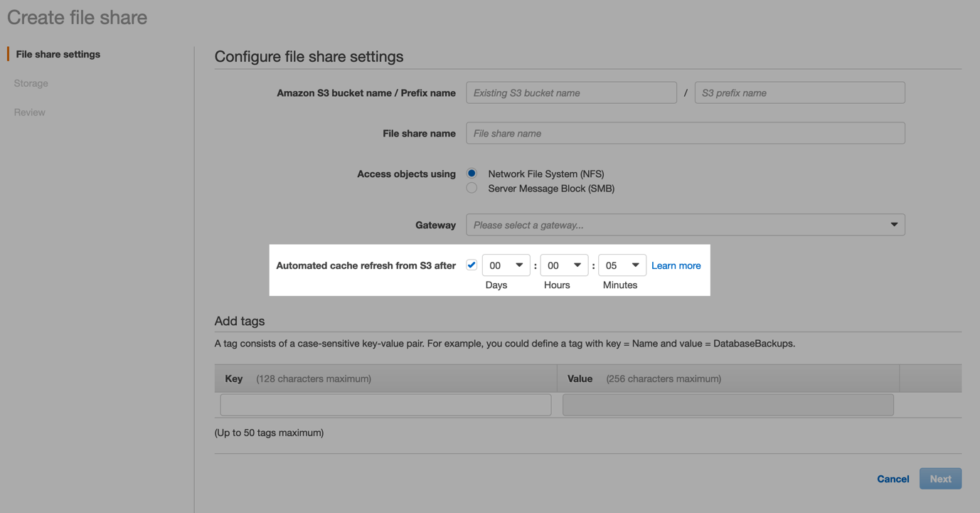 Automating cache refresh process for File Gateway on AWS Storage