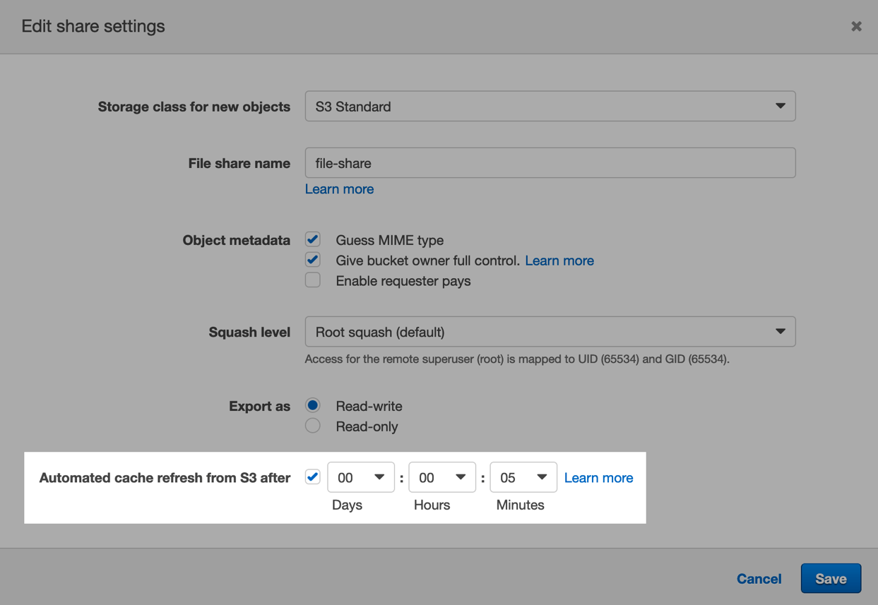 Automating cache refresh process for File Gateway on AWS Storage