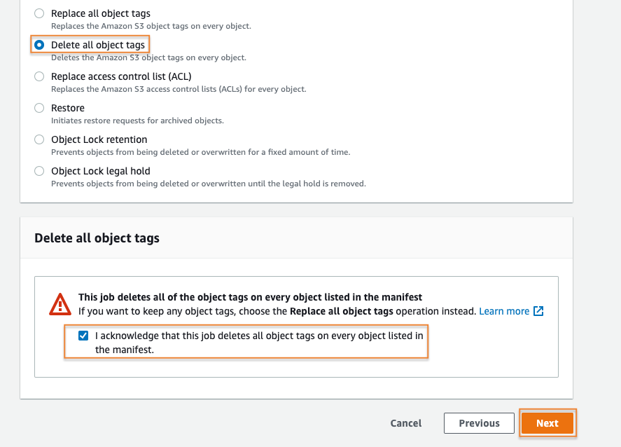 Adding and removing object tags with Amazon S3 Batch Operations