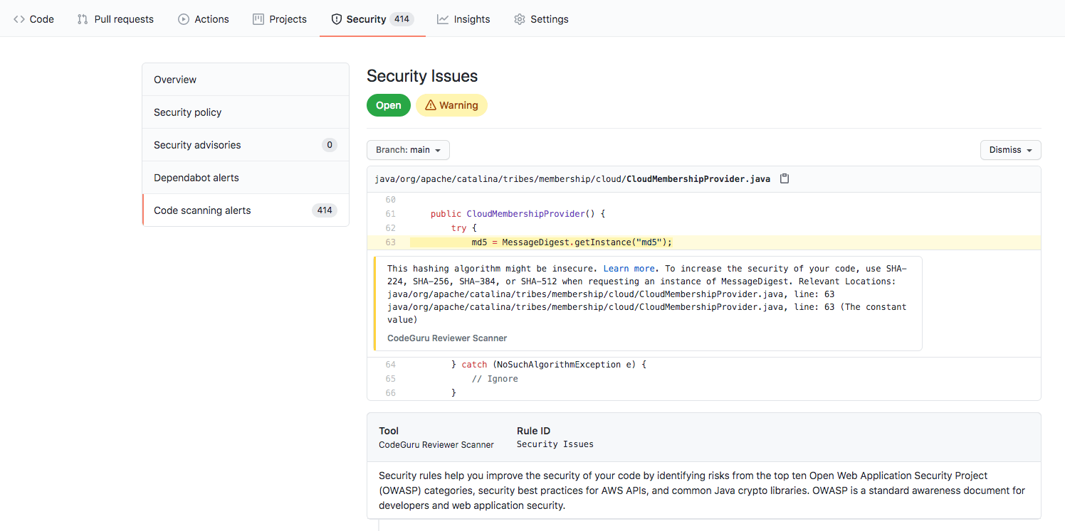 Обновления Amazon CodeGuru Reviewer новые детекторы для Java и