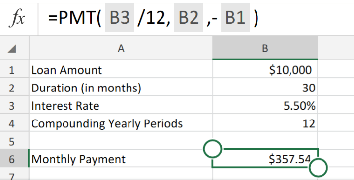 Excel formula Calculate interest rate for loan