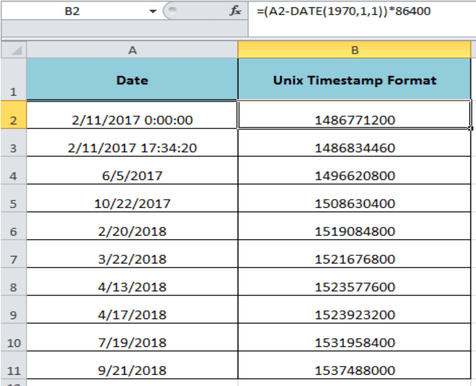 How to Convert a Date to Unix Format in Excel Excelchat