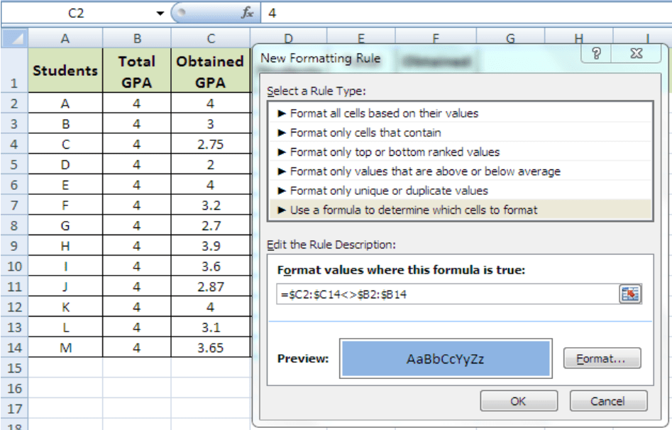 Here's How You Can Use Conditional Formatting If Two Cells Are Not