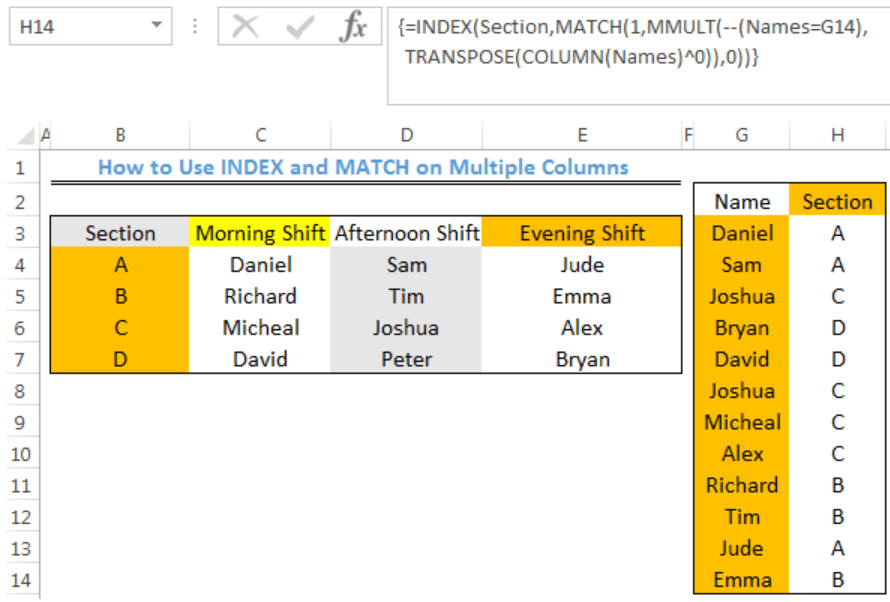 Get Index Formula In Excel With Match Pics Formulas