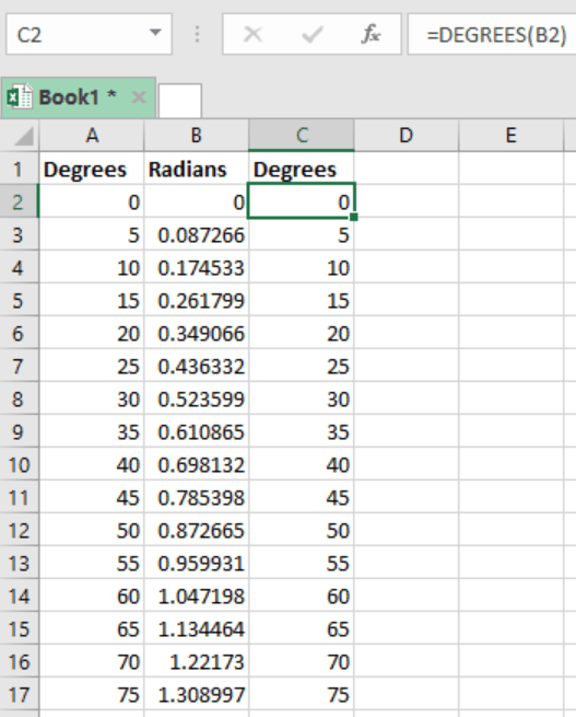 How to Put Excel in Degrees Mode Excelchat