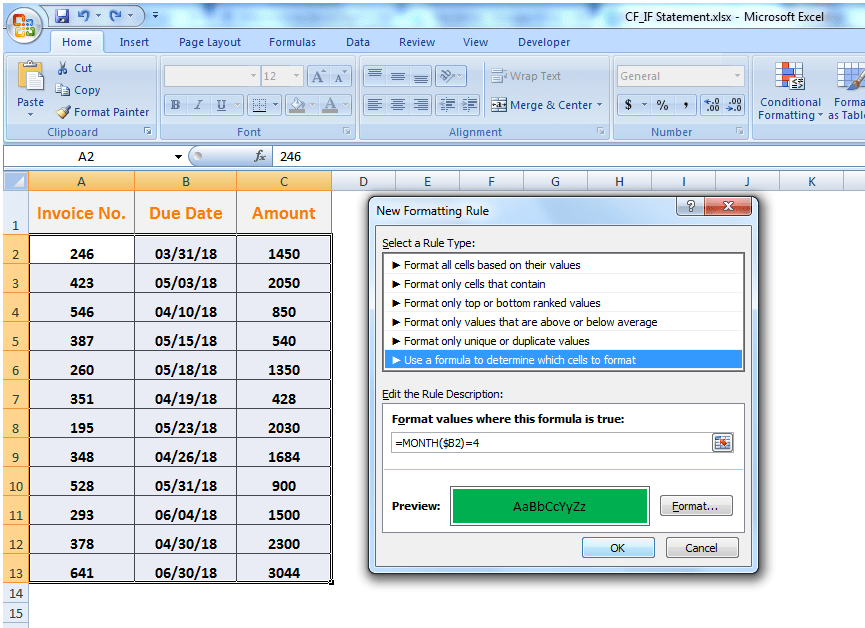 How to Combine Conditional Formatting with an IF Statement