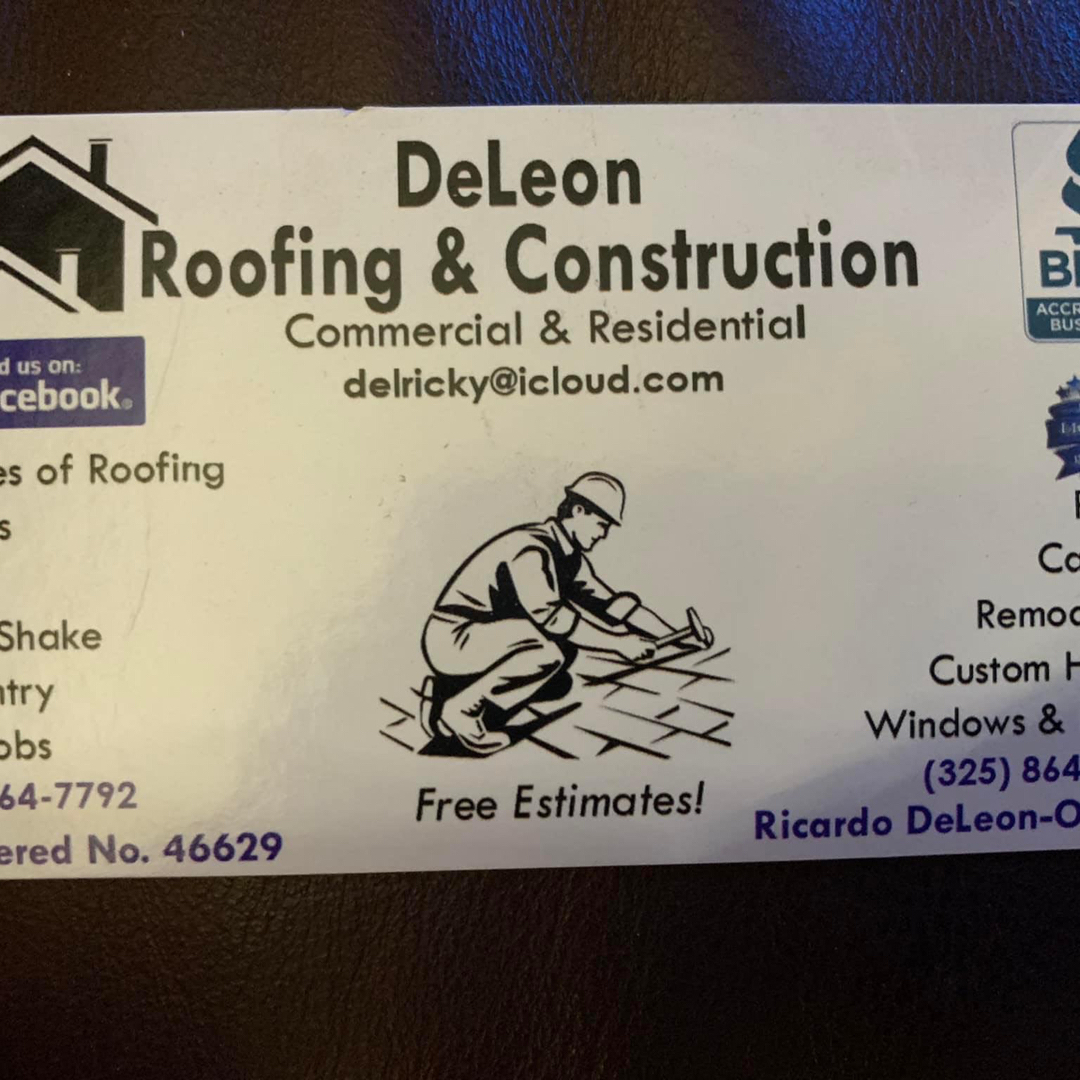 De Leon Roofing and Construction Eastland, TX, 76448 Networx