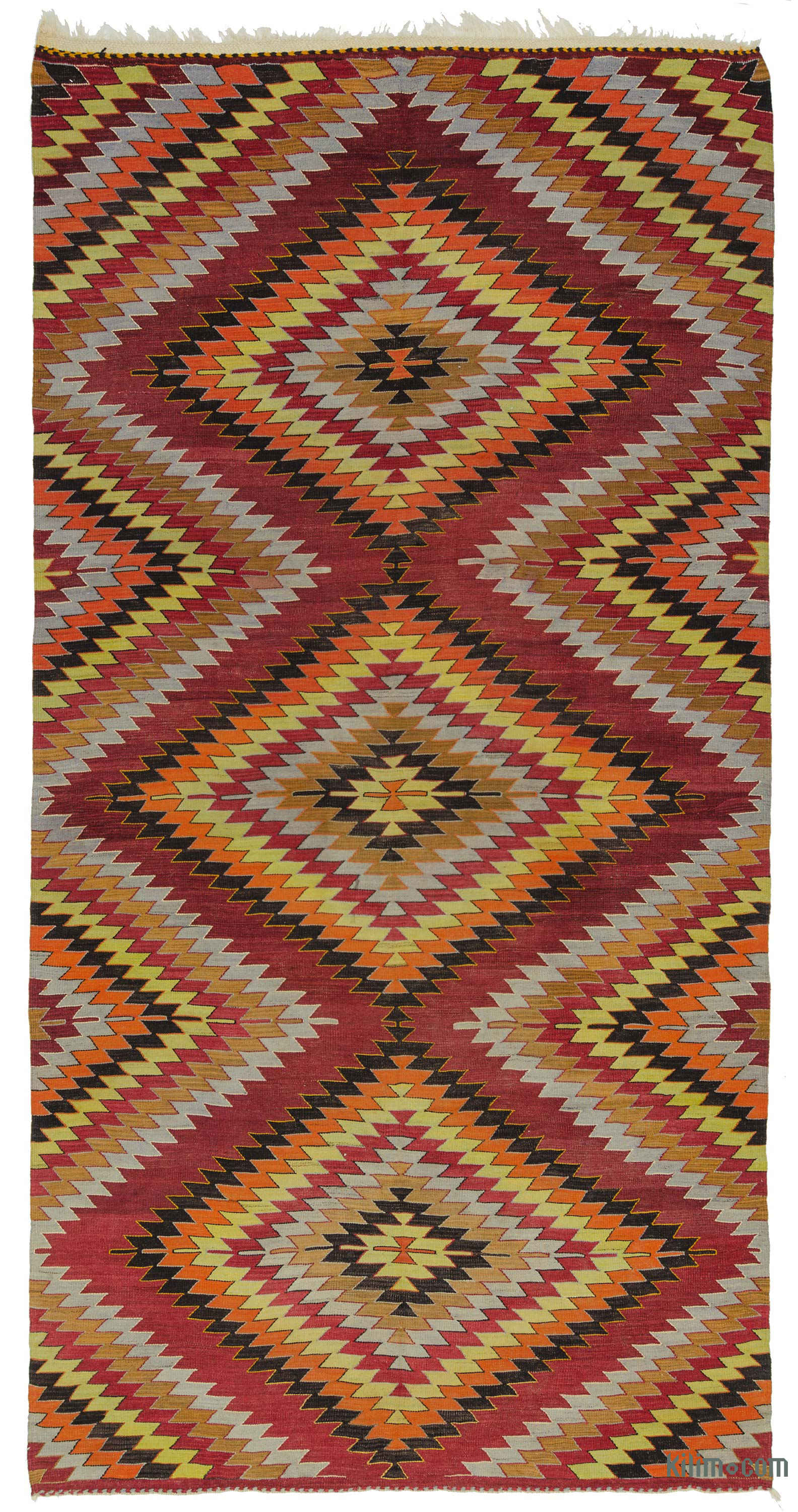 K0013270 Vintage Manisa Kilim Rug 5' 8" x 11' 5" (68" x 137")
