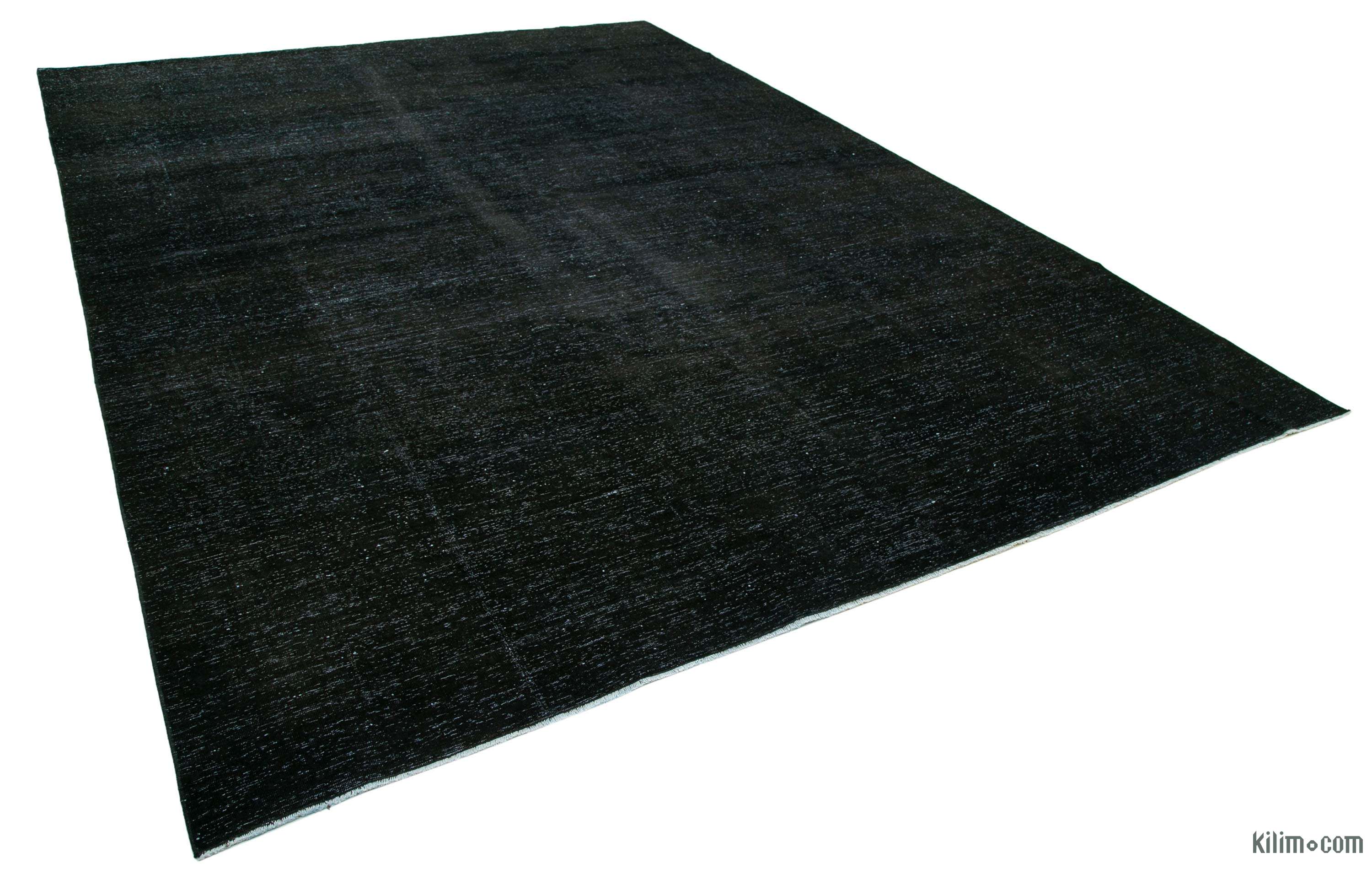 K0041285 Black Overdyed Vintage HandKnotted Oriental Rug 9' 7" x 13