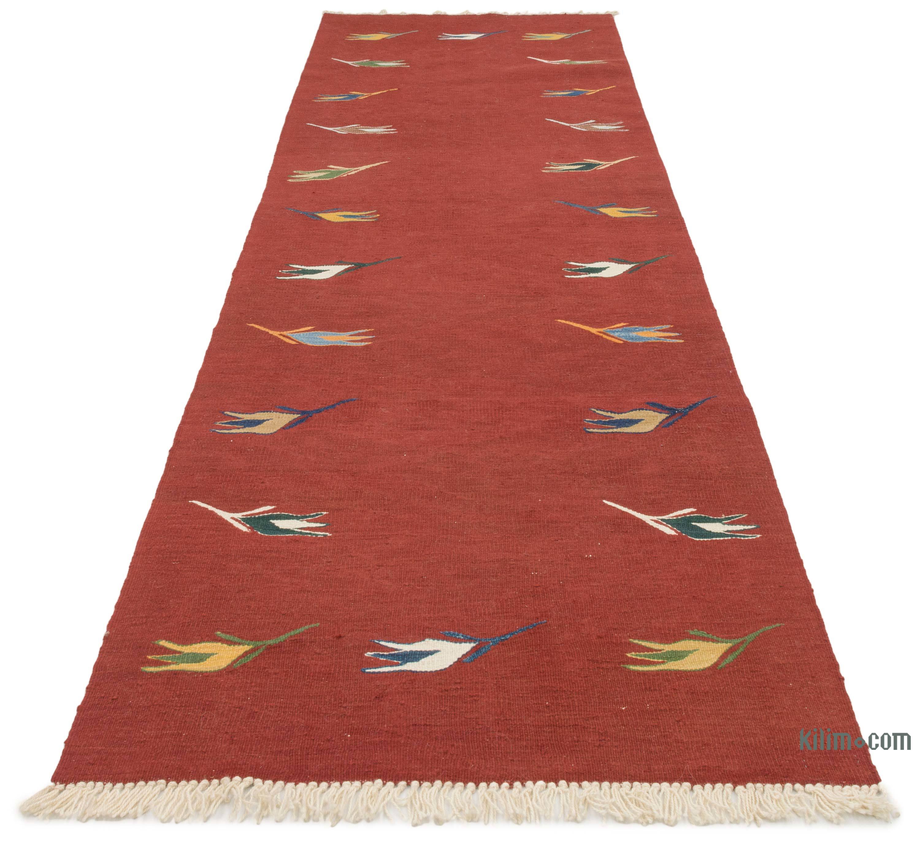 K0043360 Red New Turkish Kilim Runner 2' 10" x 9' 9" (34" x 117")