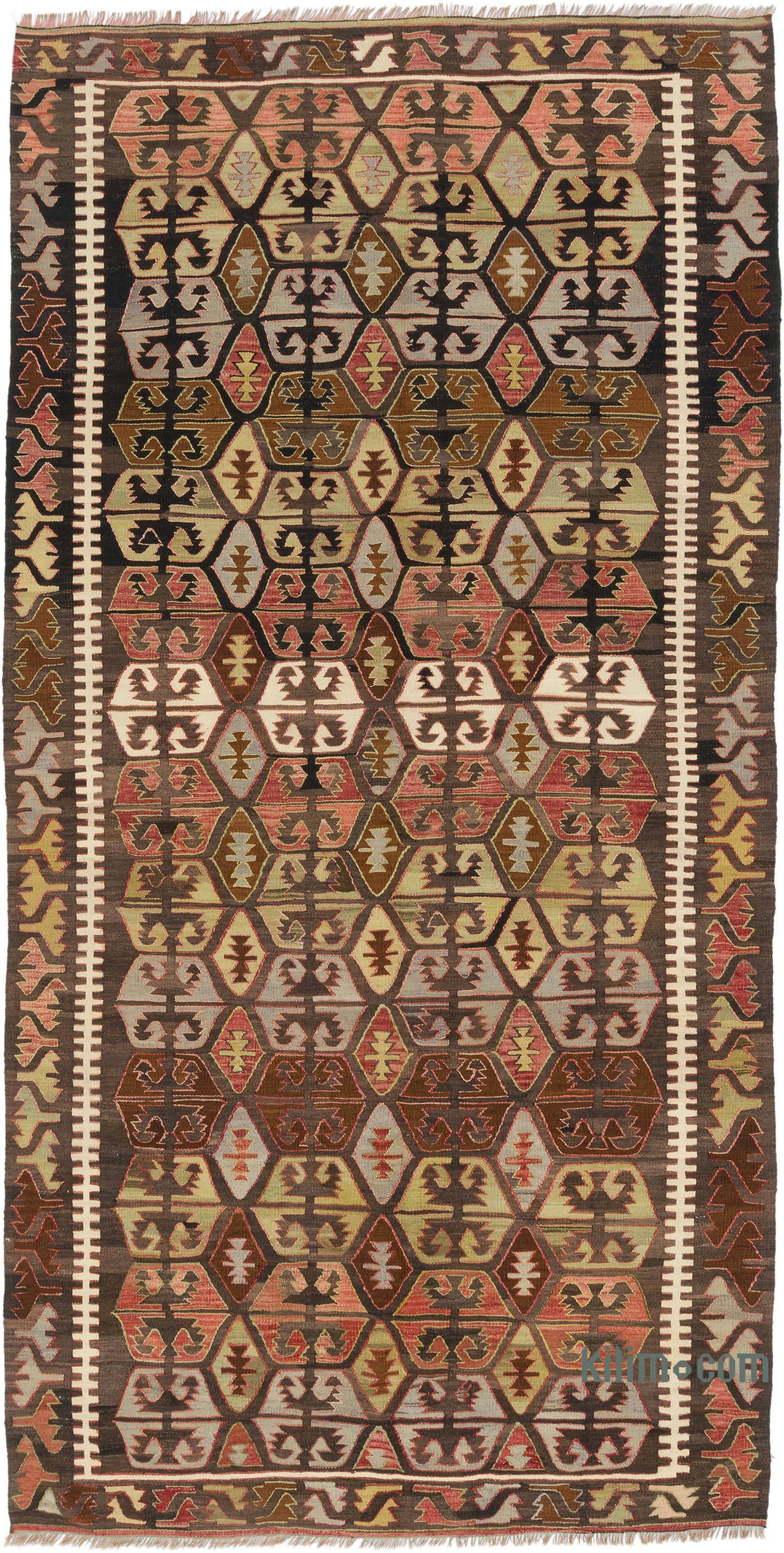 K0065296 Vintage Konya Kilim Rug 5' 7" x 10' 9" (67" x 129")