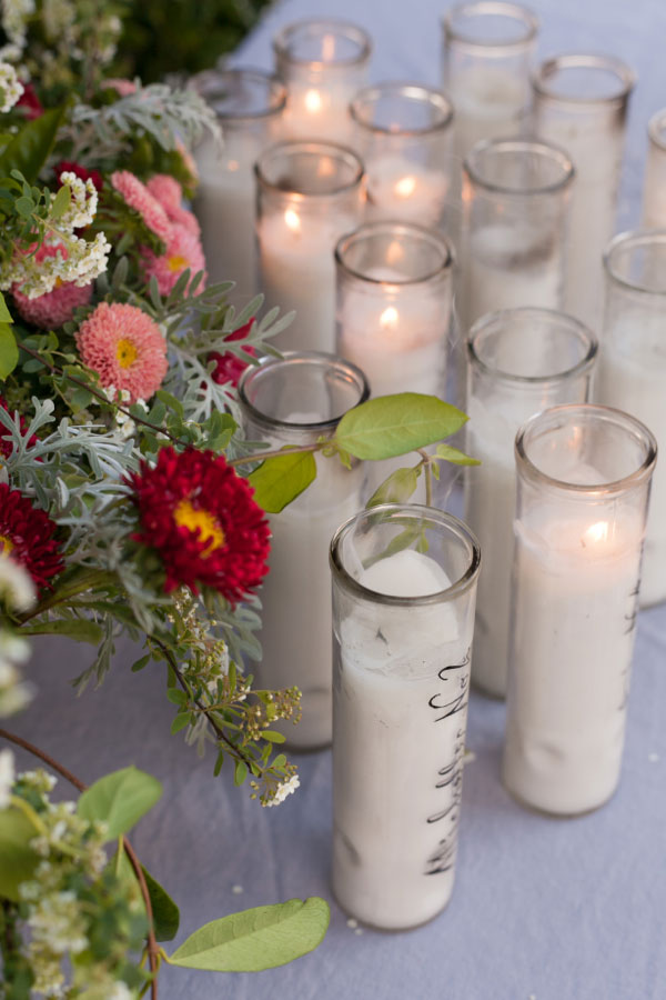 Calligraphy Candle Place Cards