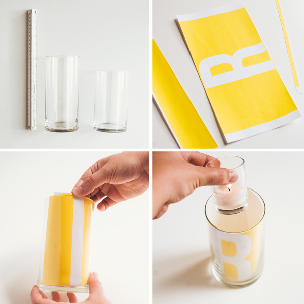 DIY Message Candle Centerpieces