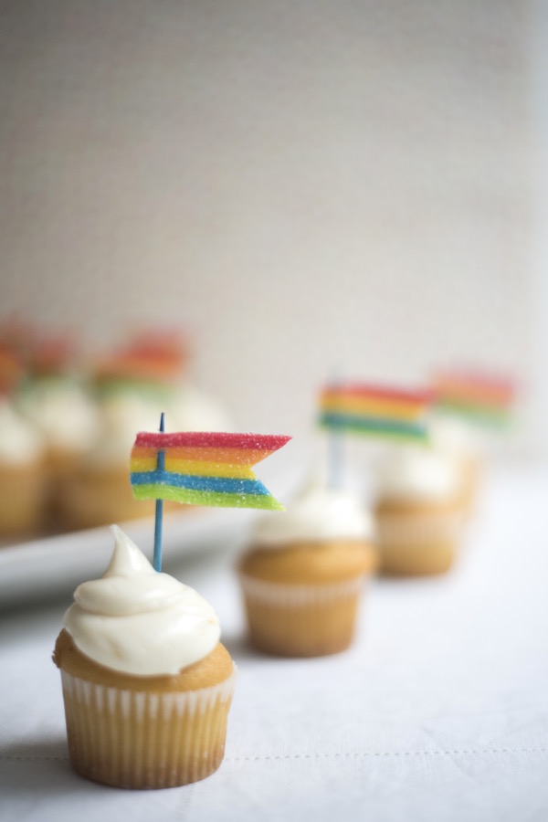 Edible Rainbow Flag Cupcake Toppers DIY