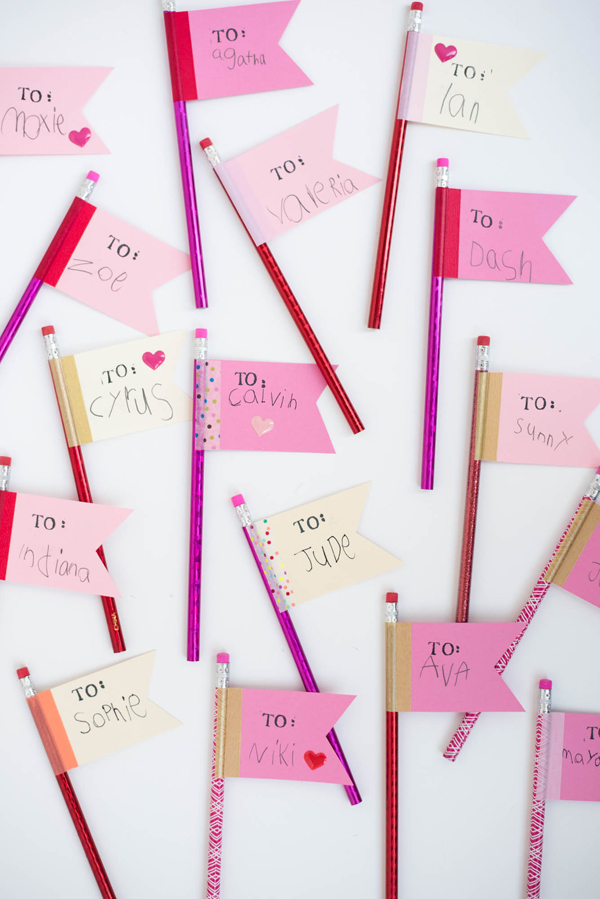 Valentine’s Pencil Flags DIY