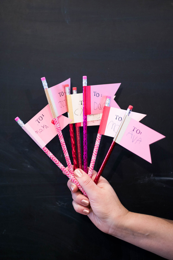 Valentine’s Pencil Flags DIY