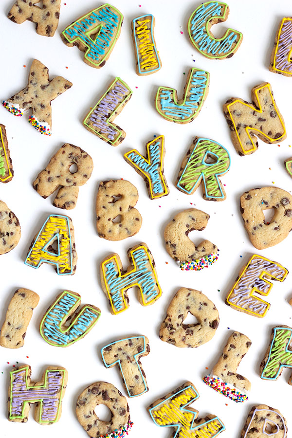 Chocolate Chip RollOut Letter Cookies