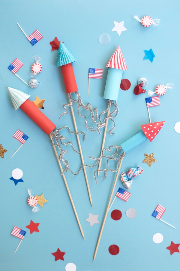 4th of July Rocket Cake Toppers