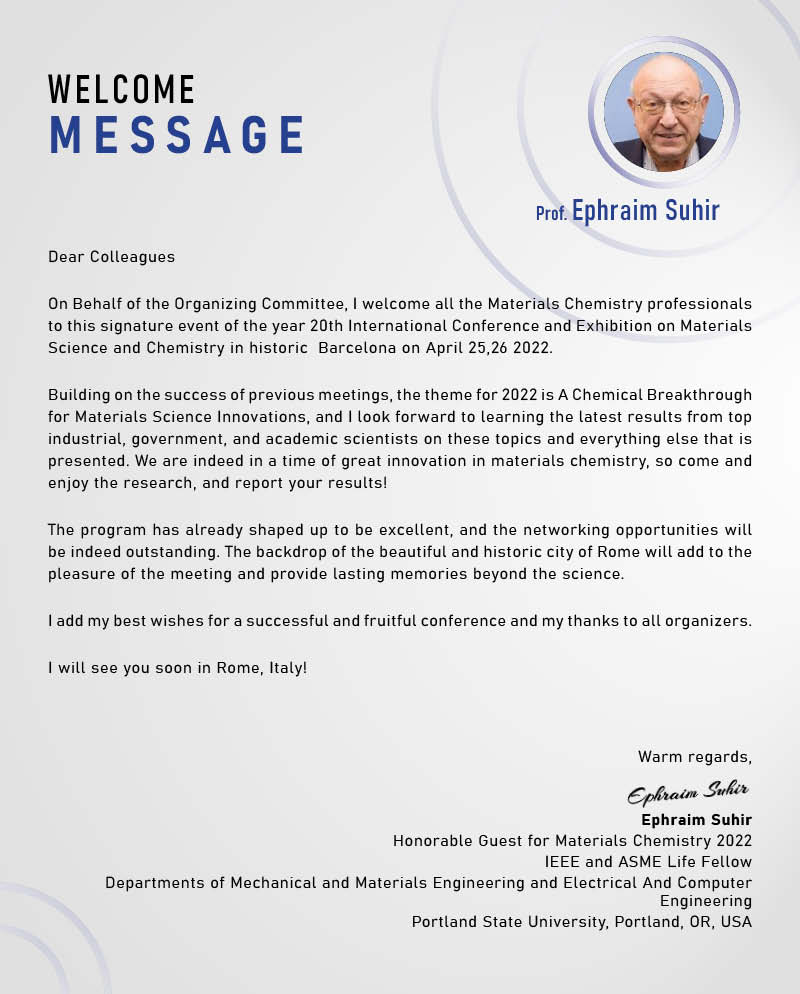 Materials Chemistry Conferences Materials Chemistry 2022 World