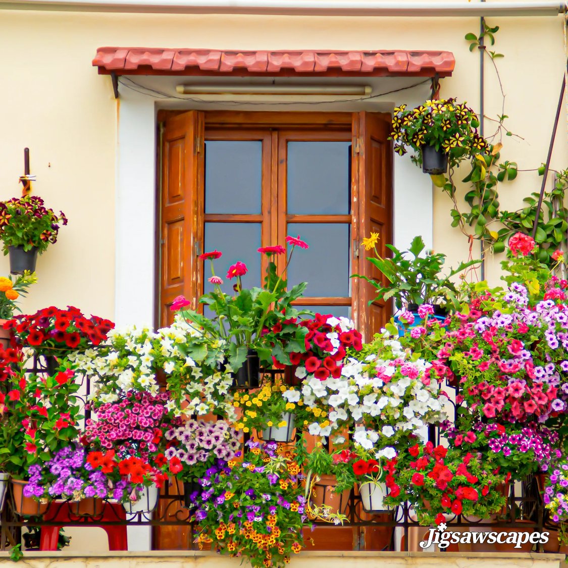 Solve Charming window setting . . . . . jigsaw puzzle online with 9 pieces
