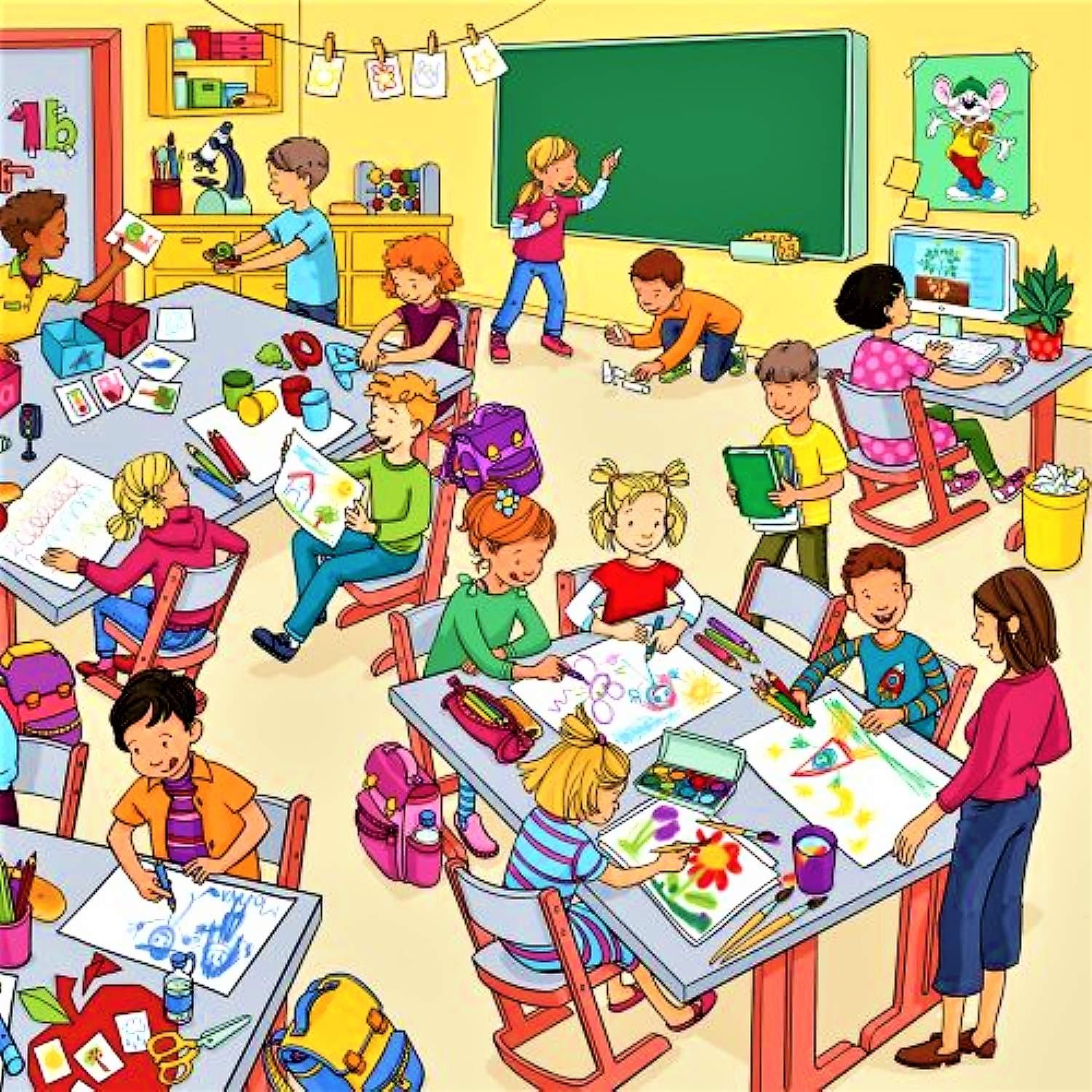 Solve A Busy Classroom jigsaw puzzle online with 600 pieces