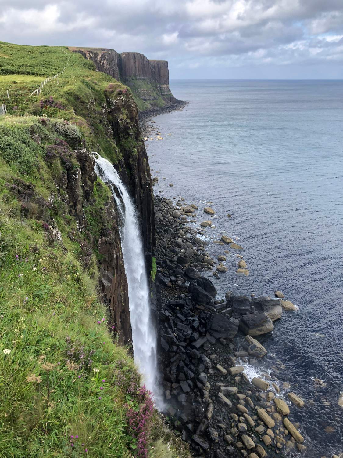 Solve Kilt Rock, Isle of Skye, Scotland, UK jigsaw puzzle online with