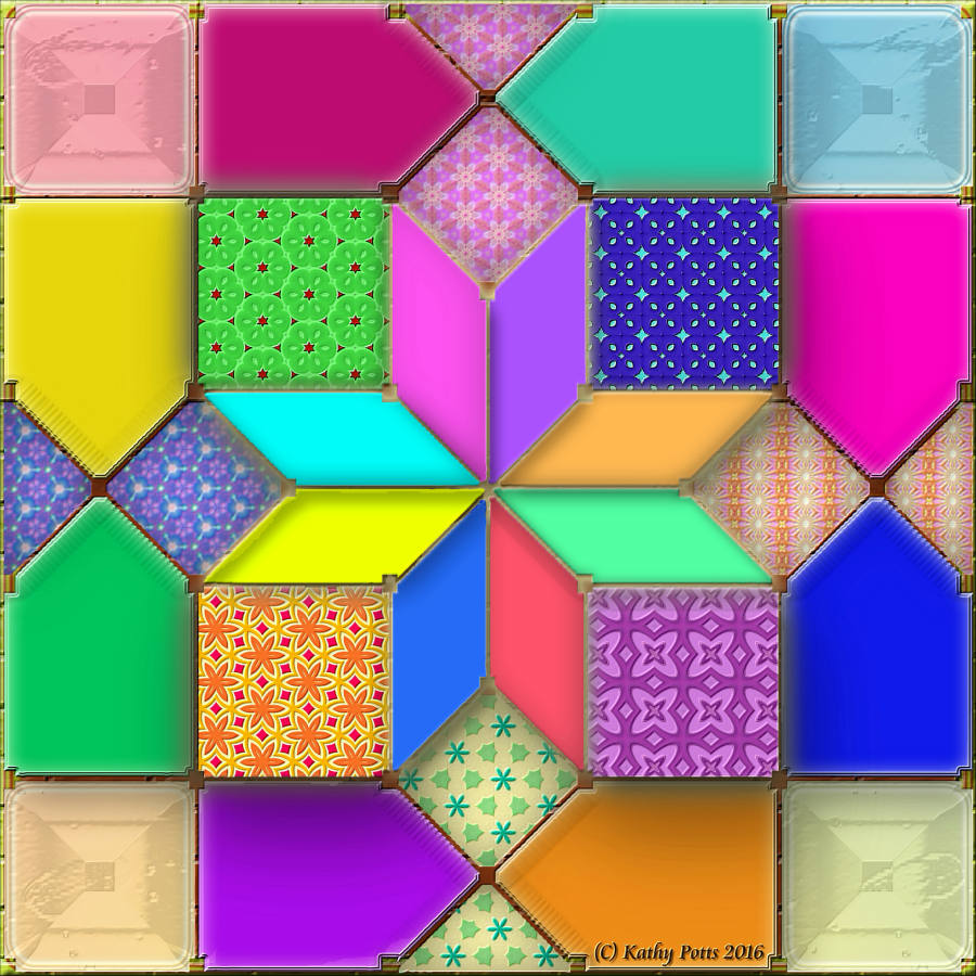 Solve 3D Tiled Mosaic jigsaw puzzle online with 81 pieces
