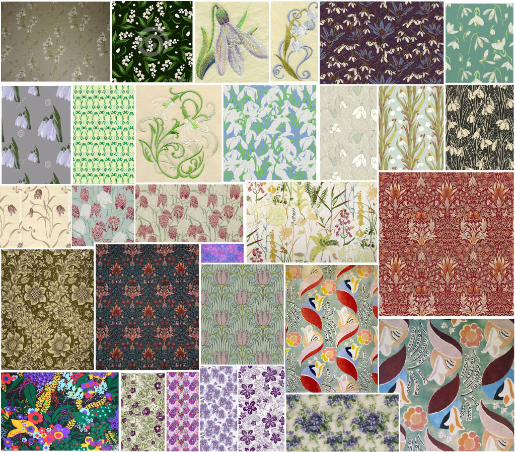 Solve Subtle Spring floral fabrics jigsaw puzzle online with 90 pieces