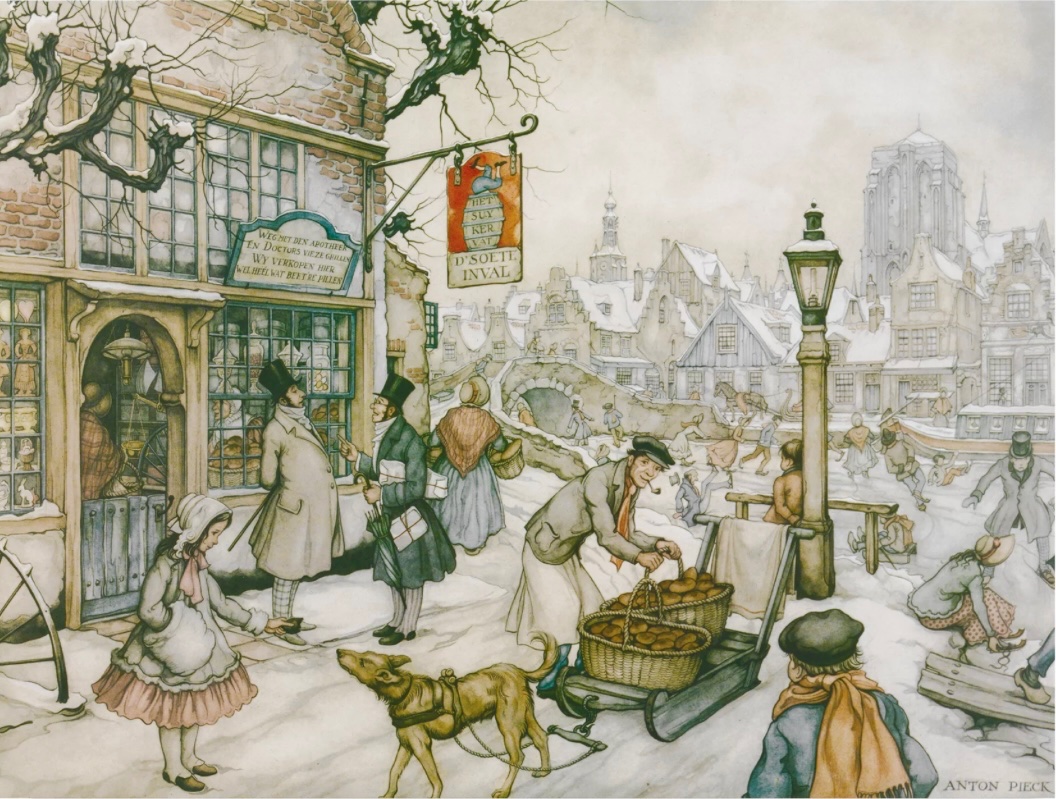 Solve Dog sled by Anton Pieck jigsaw puzzle online with 180 pieces