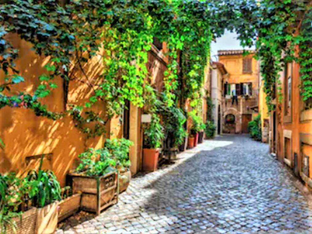 Solve "Trastevere, Rome" jigsaw puzzle online with 63 pieces