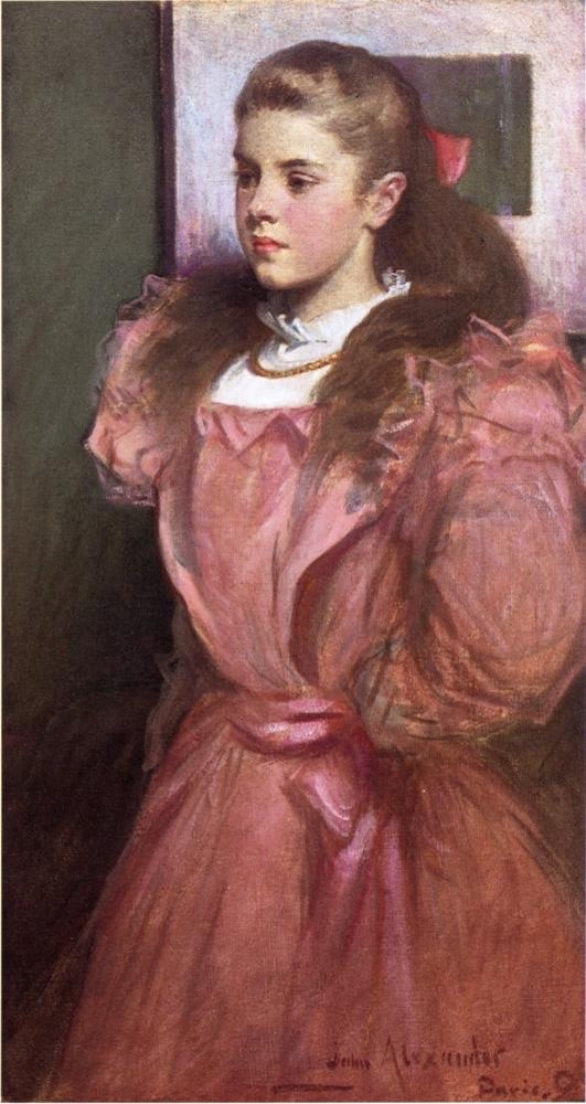 Solve Young Girl in Rose, 1895 jigsaw puzzle online with 98 pieces(03)