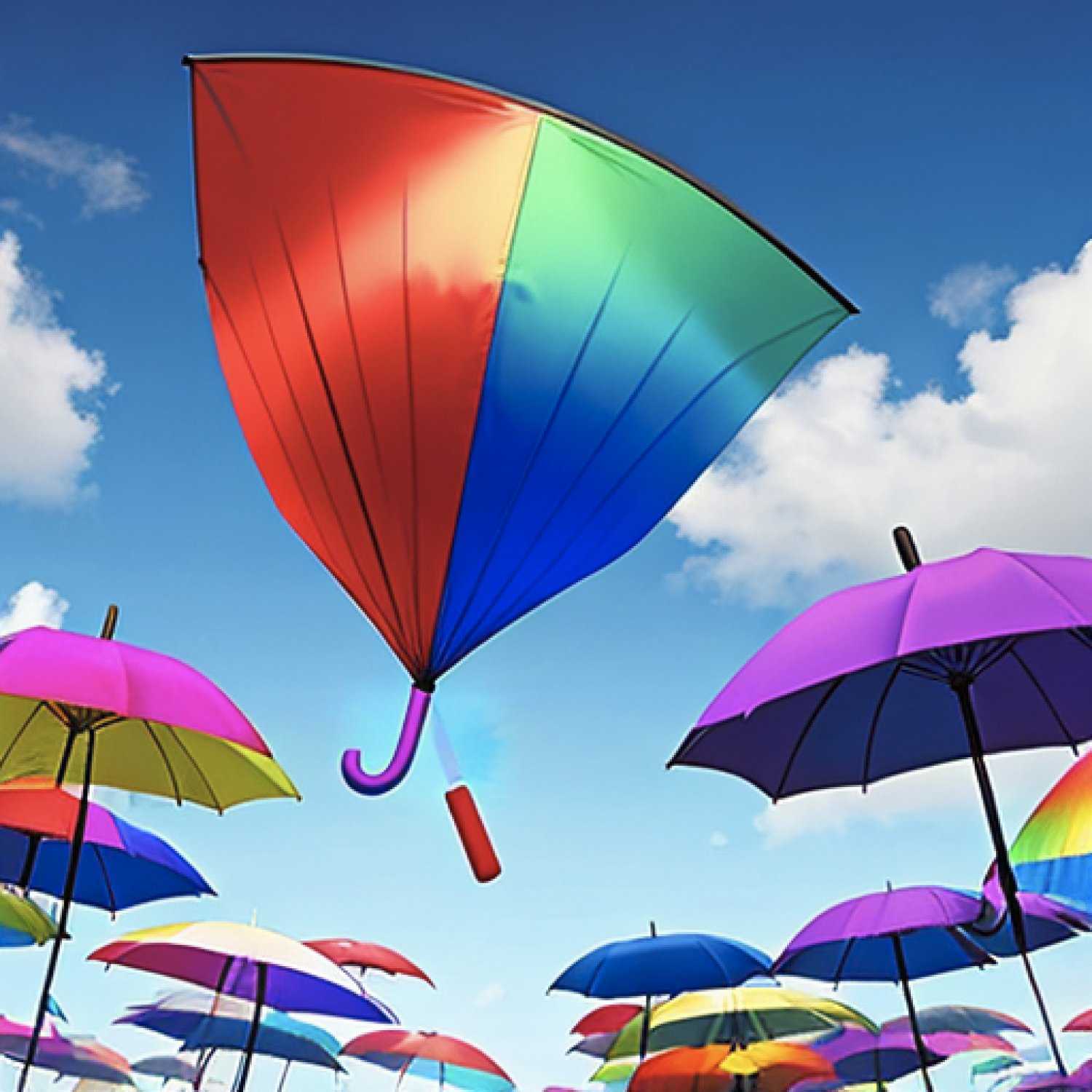 Solve Umbrellas jigsaw puzzle online with 100 pieces