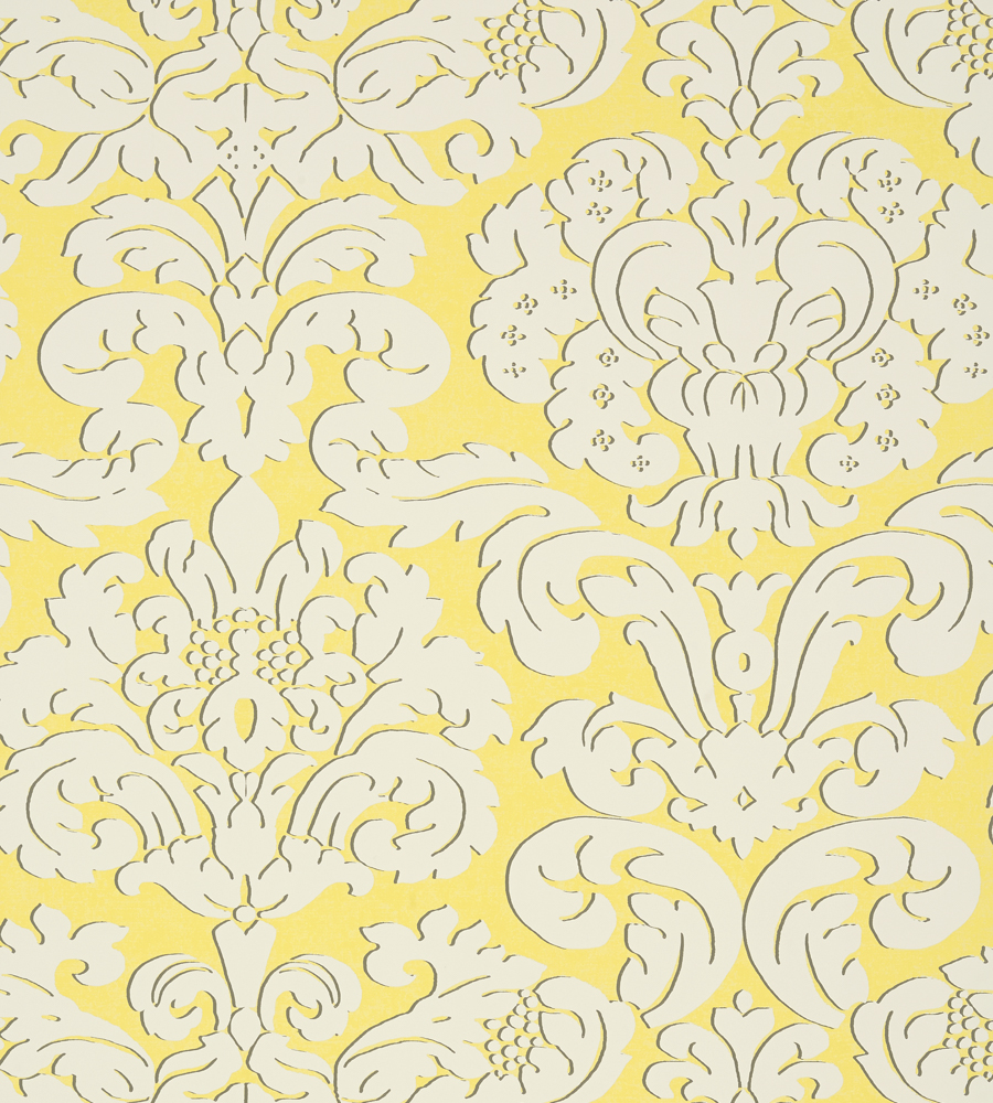 Trelawny Damask Yellow wallpaper