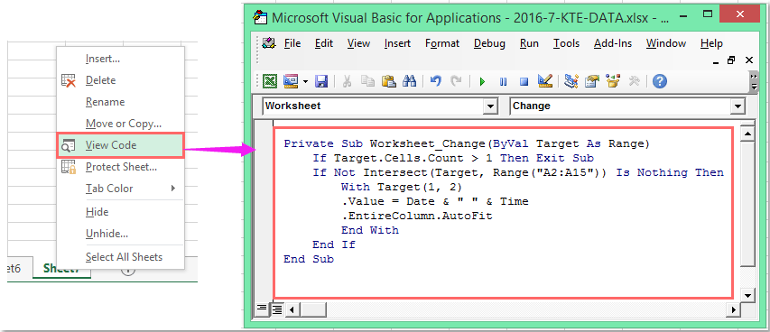 How to automatically enter date when data entered in a column?