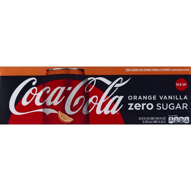 Coke Zero Orange Vanilla Diet Soda Sugar Free Soft Drinks (12 fl oz
