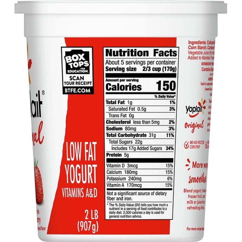 Yoplait Yogurt, Low Fat, Strawberry, Smooth Style (2 lb) Instacart