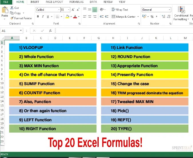 Advanced Excel Guide Formulas and Functions List