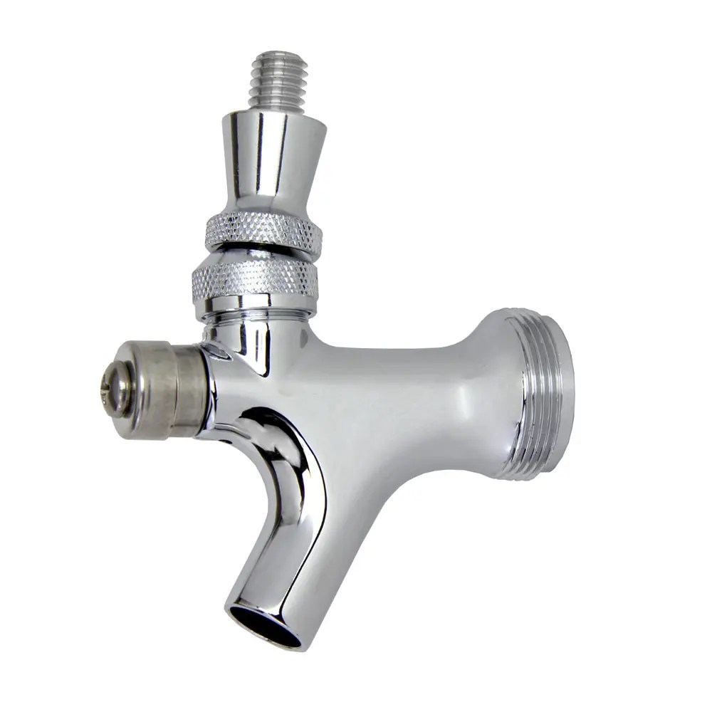 SelfClosing Chrome Beer Faucet with Stainless Steel Lever