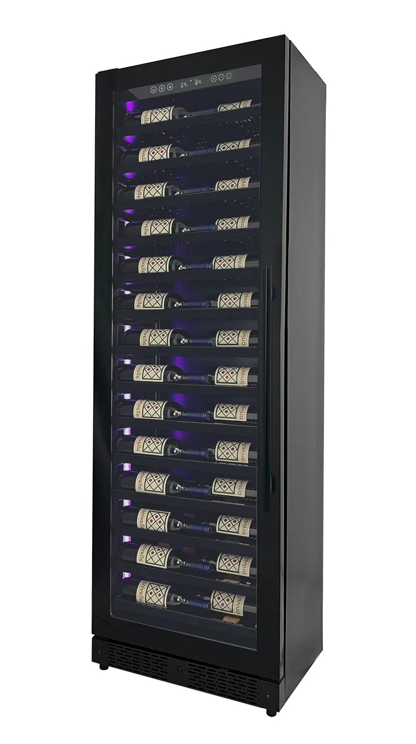 Allavino VSW6771S1BL Single Zone Left Hinge Black Shallow Wine Cooler