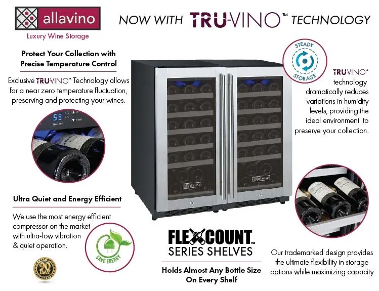 Allavino 2XVSWR301S20 FlexCount Series 30" 60Bottle Dual Zone Built