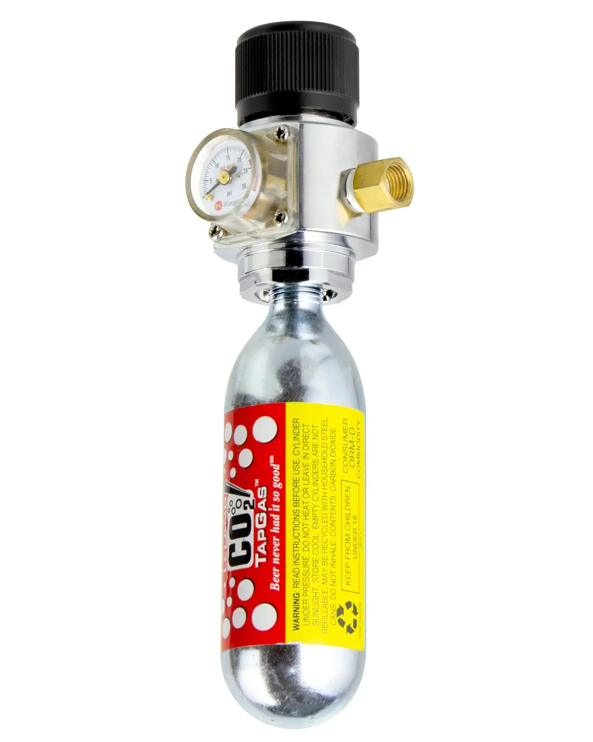 Kegco NSBMRL Mini CO2 Regulator Brass