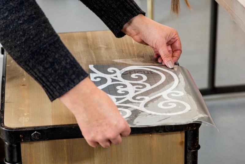 Design a Rustic Nightstand with Vinyl Stencil & Paint Cricut