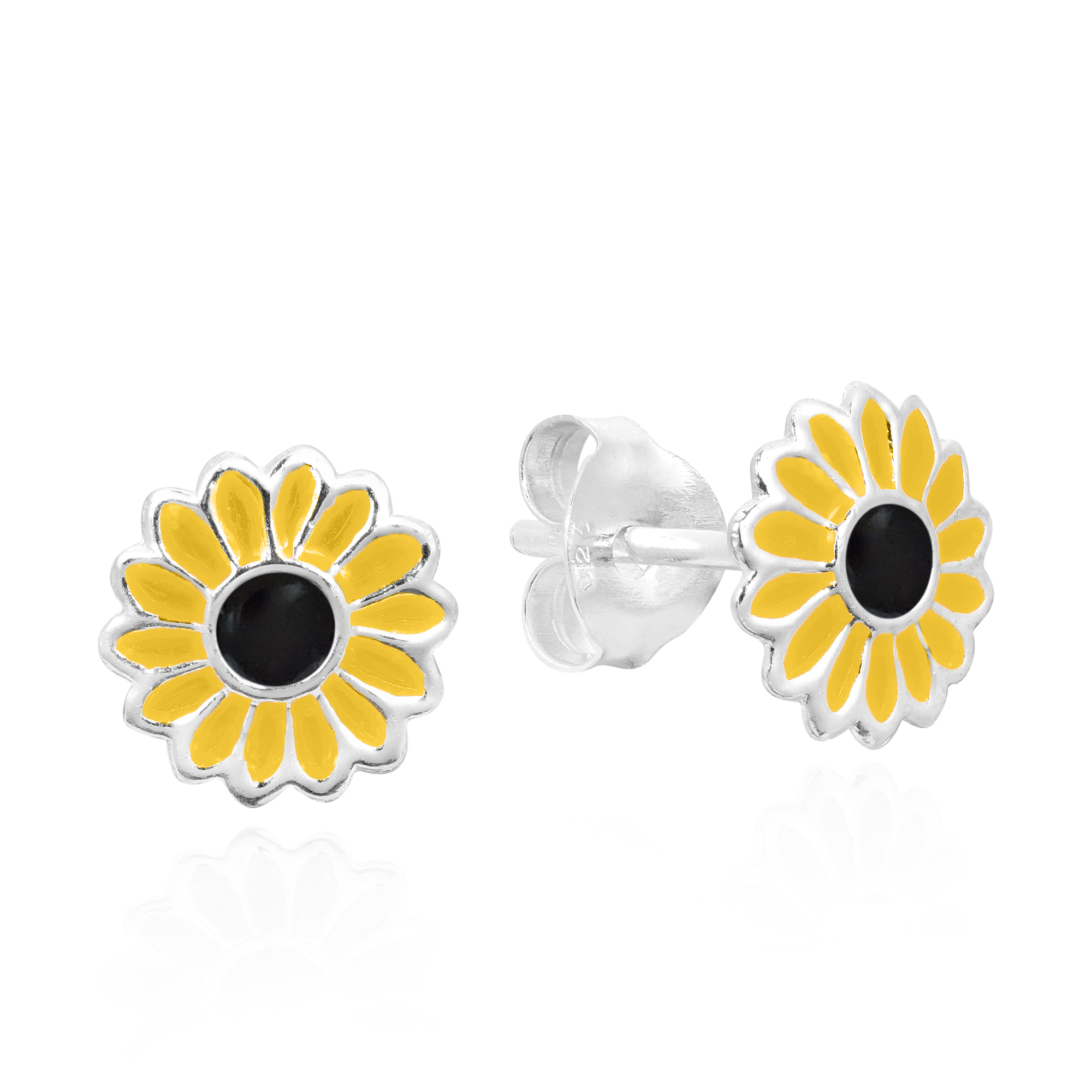 Petite Sunflower Sterling Silver Stud Earrings