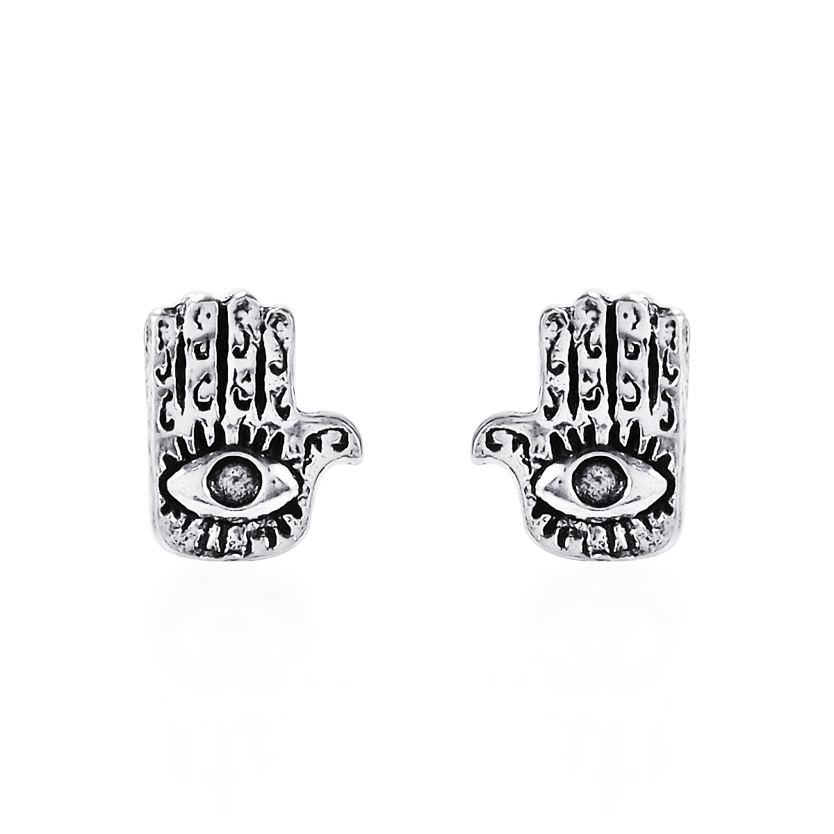 Jewish Hamsa Hand/Evil Eye .925 Silver Stud Earrings eBay