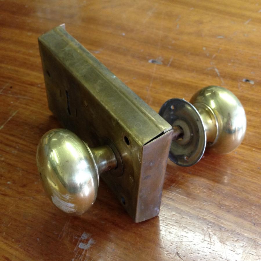 Reclaimed Brass Door Lock And Knobs V&V Reclamation