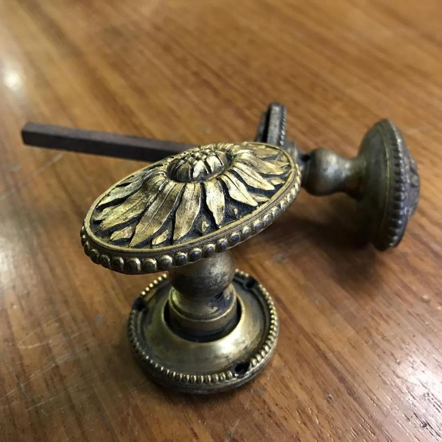 Antique Edwardian Brass Knobs V&V Reclamation