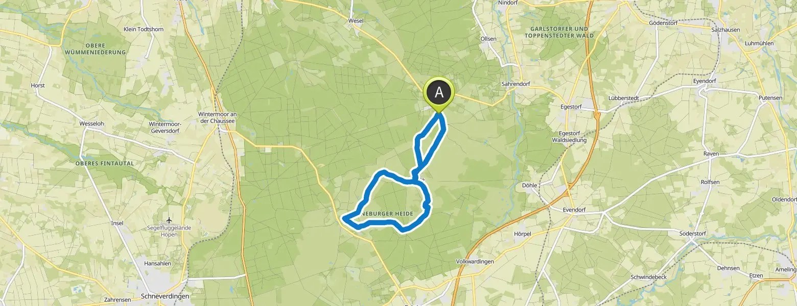 Wanderkarte Wilseder Berg Heidelandschaft Heidewanderung Wilseder Berg Runde von Undeloh