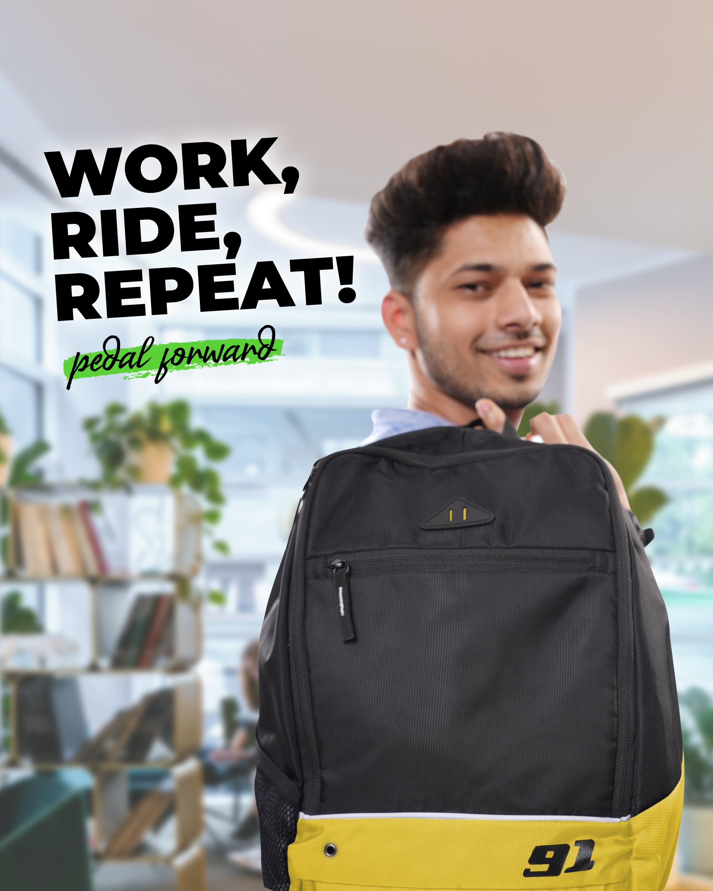 Buy 91Trekker XL 20L Black Yellow Backpack Backpack Online One